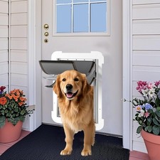 3-Flap Steel Large Dog Door for Exterior Doors with Sliding Lock Panel, Energy-E
