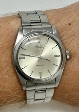 1971 Rolex Oyster Precision 34mm REF 6426 Silver Stick Dial Smooth Bezel