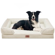 Orthopedic Dog Bed Large 36x27in Waterproof EggCrate Foam Removable Bolsters