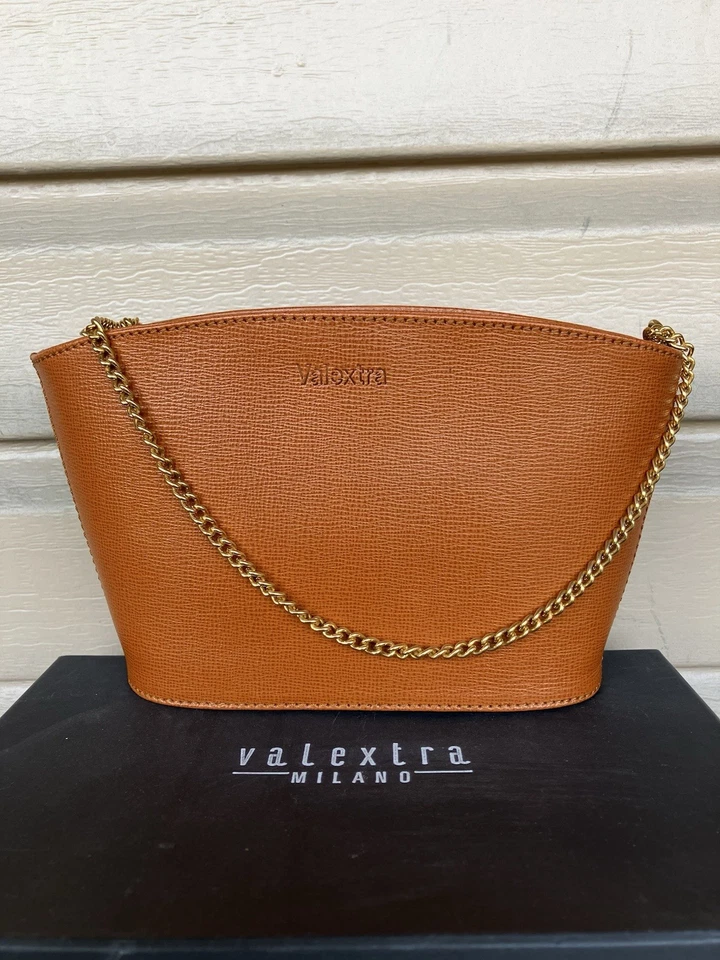 Bolso de Hombro Valextra/Valekstra SATO Cuero Marrón Tostado Cuero Genuino con Caja Foto 2 de 4