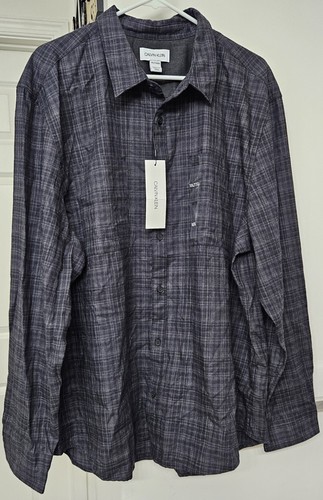 Calvin Klein Mens XXL Long Sleeve Blue Shirt NWT