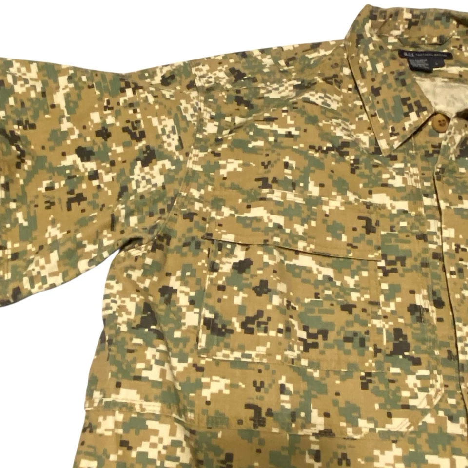 Camisa táctica 511 para hombre grande L abotonada digital camuflaje ripstop manga larga Foto 2 de 4