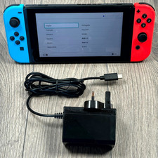 Nintendo Switch Console 32GB Handheld Neon Red and Neon Blue Joy-Con Controllers
