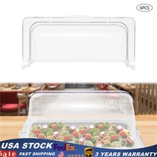 6 PACK Half Size Roll Top Chafing Dish Clear Plastic Pan Display Cover Chafer