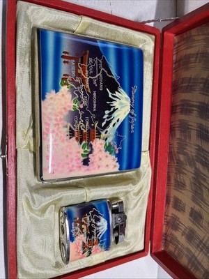 memory of japan cigarette case New! WWII 1940's Memory Of Japan Cigarette Case & Lighter Boxed Set Pacific  Lite