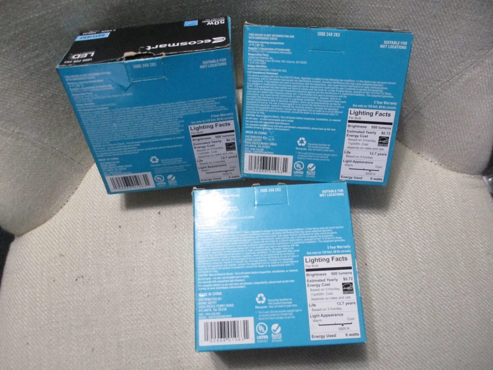 3 - 2 packs EcoSmart 50-Watt PAR20 Dimmable LED Light Bulb Daylight 1006 248 283 - Image 2 of 4