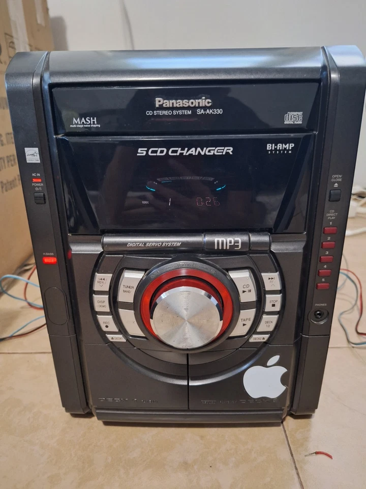Receptor estéreo casete doble Panasonic SA-AK330 5 CD-AM/FM con altavoces Foto 2 de 4