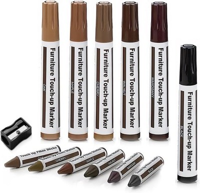 Wooden Furniture Floor Scratch Repair Markers and Wax Sticks for Stains, Scra...