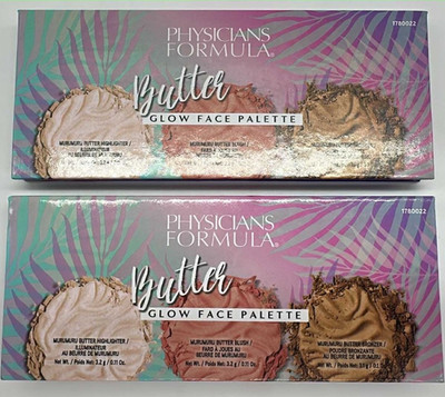 2PK Physicians Formula Murumuru Butter Glow Palette ~Highlighter Blush & Bronzer