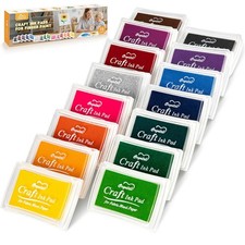 15 Colors Craft Ink Pads, Washable Finger Ink Pads for Stamps for Kids DIY, P...