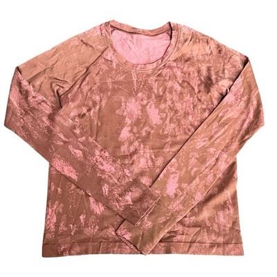 Lululemon Swiftly Tech Long Sleeve Shirt Size 10 Shadow Bloom Brown Brier Rose