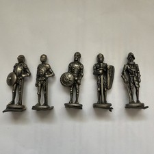 Vintage Westair Pewter Miniature Knights in Armor Set of 5 VG condition 