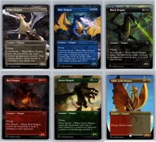 Dragon 6 BORDERLESS Magic the Gathering SET MTG Adventures in Forgotten Realms