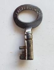 Antique Hollow Barrel Steamer Trunk Chest Cabinet Lock Eagle Lock CO "T"