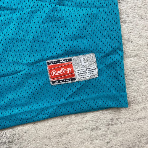 VTG Rawlings Dan Marino Miami Game Cut Dolphin Jersey Large Blue Orange White 13 - Picture 3 of 11