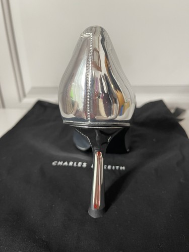 Charles & Keith Silver Stilleto Shoe: Size EU 38 UK 5: Comes With Bag No Box - Picture 6 of 12