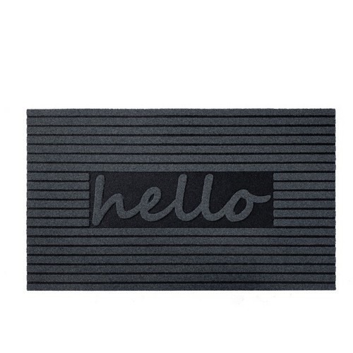 Rubber Door Mat Black Cast Iron Style Outdoor Entrance Floor Mud Mat Rug 75x45cm - Picture 21 of 27
