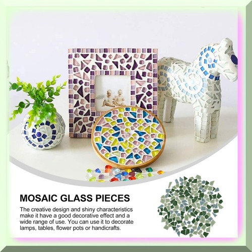 Handmade Green Ceramic Mosaic Tiles - Colorful Irregular Broken Porcelain Crysta - Bild 6 von 7