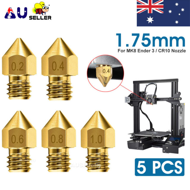 5-10X 0.2-1.0MM For Ender 3 PRO CR10 3D Printer 1.75mm MK8 Extruder Nozzles NEW