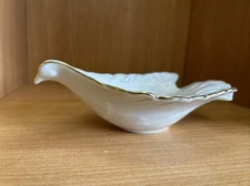 LENOX Dove Dish Open Candy Dish in Dove Collection Ivory Gold Accent Trim