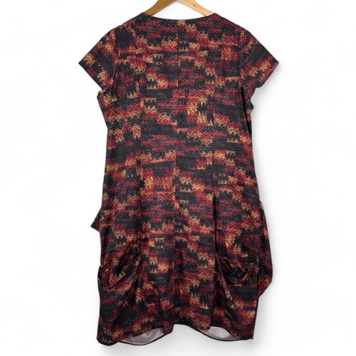 City Chic Classic Style Droop Pocket Dress Plus Size M 18 Earth Tones Zip Front - Picture 2 of 11