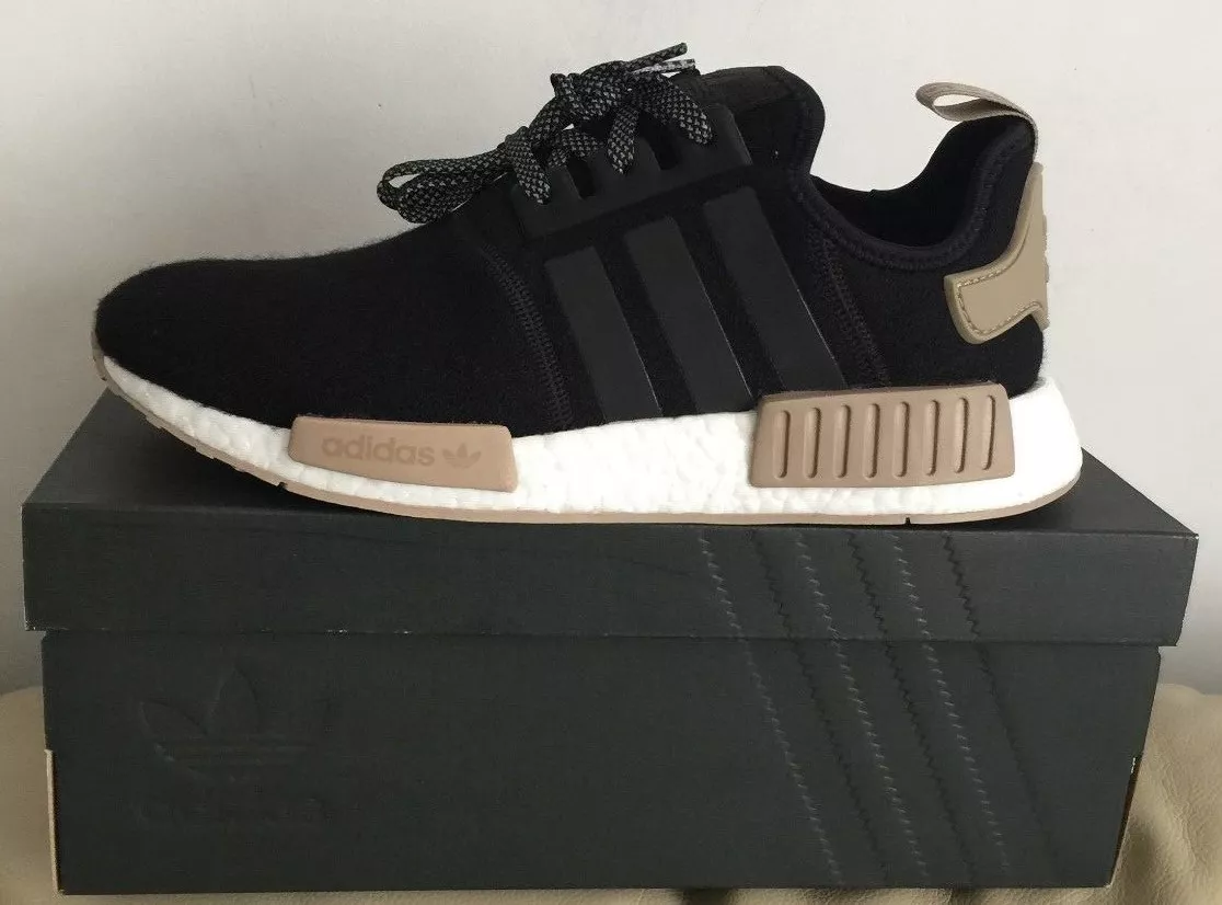 ADIDAS NMD R1 WOOL BLACK WHITE TRACE KHAKI CQ0760 MEN TRAINERS VARIOUS SIZES