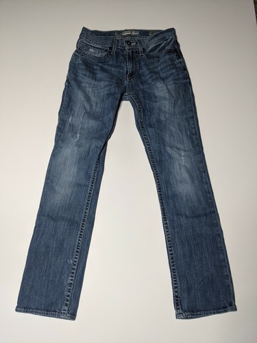 BKE Denim Aiden Womens Blue Straight Fit Cotton Stretch Denim Jeans 5-Pocket 28S