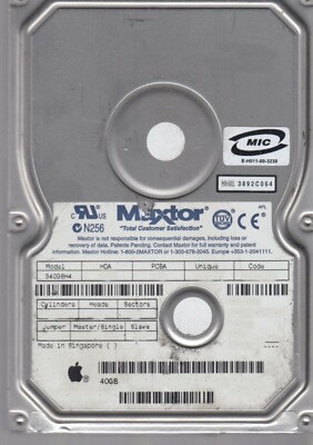 40 GB IDE Maxtor DiamondMax VL40 34098H4 P-ATA 5400rpm 2MB HDD 3.5'' Festplatte