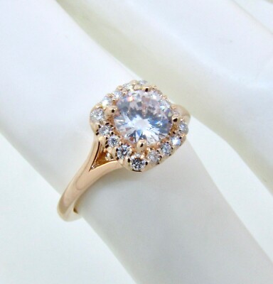 RITANI 18k Pink Gold Diamond Halo Engagement Ring Setting