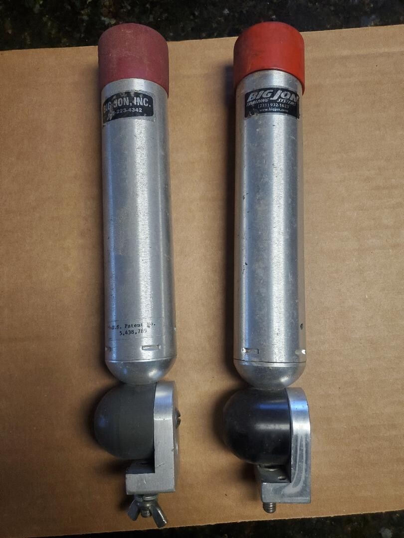 2 Big Jon Single Adjustable Rod Holder's Assembly Downrigger ROD