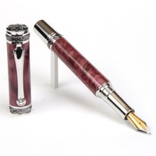 Majestic Fountain Pen - Red Maple Burl