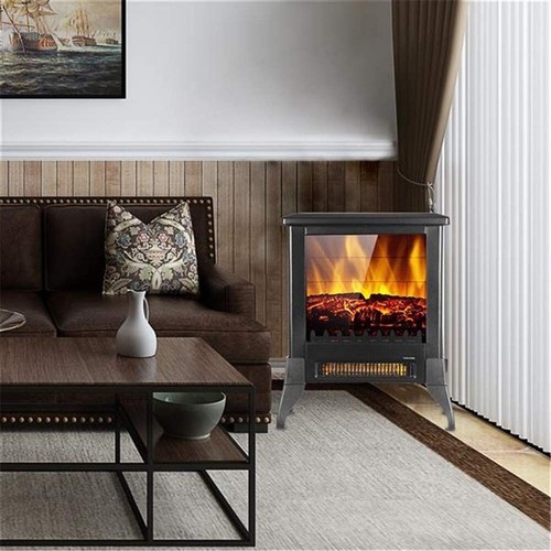 14” Freestanding Electric Fireplace Heater Stove Real - Picture 6 of 9