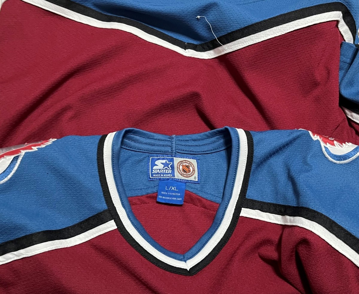 COLORADO AVALANCHE Men Vintage 90s Embroidered Hockey Jersey XL Starter NHL