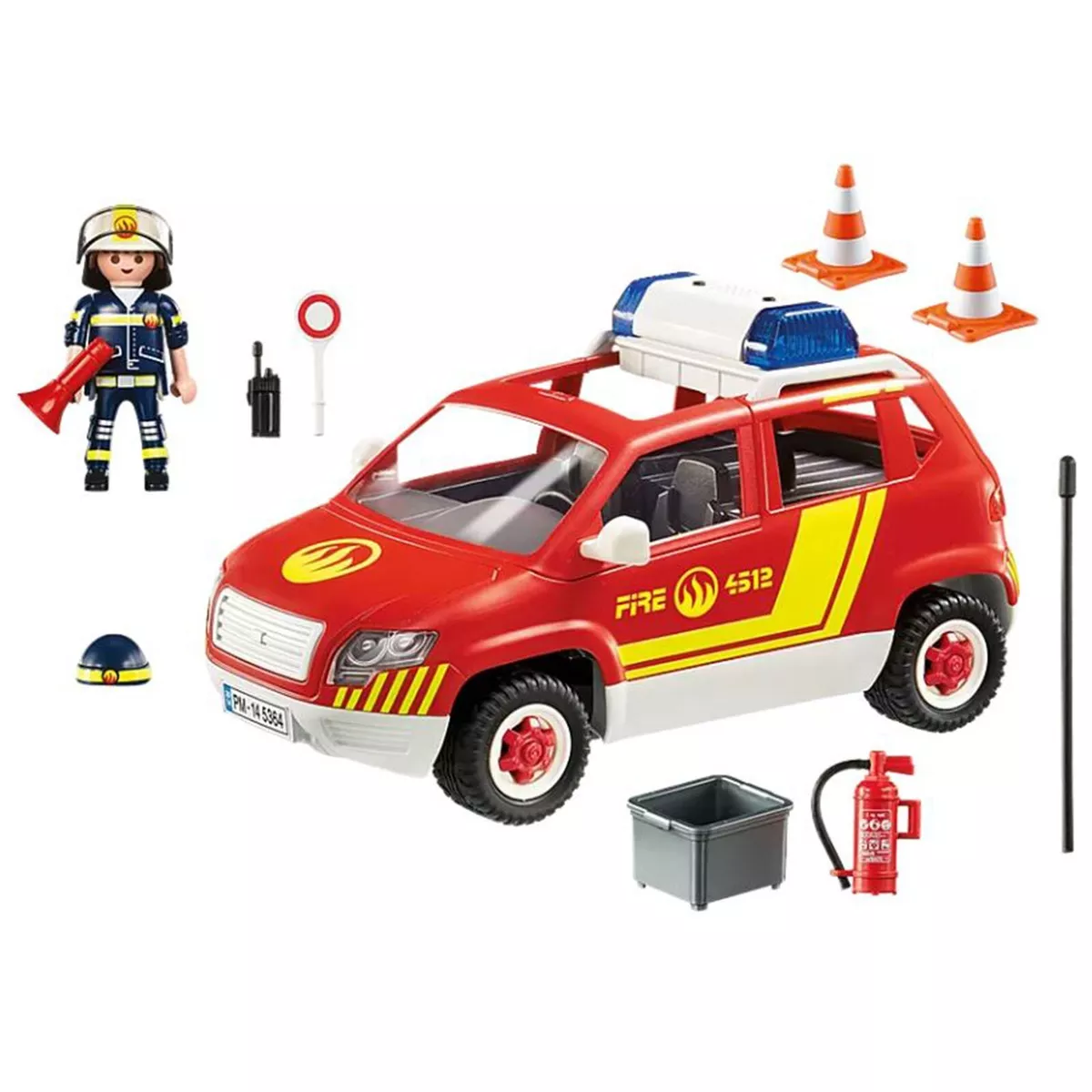 Playmobil City Action Fire Chief's Car With Lights And Sounds Building Set  5364