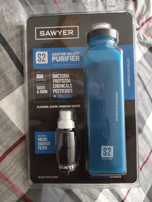 Sawyer S2 Select Purifier 20 Oz Water Filter Bottle w/ Mirco Squeeze Filter NEW
