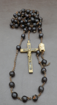 CHAPELET ANCIEN CROIX Reliquaire Argent et perles de verre XIXè French CHAPELET ANCIEN CROIX Reliquaire Argent et perles de verre XIXè French