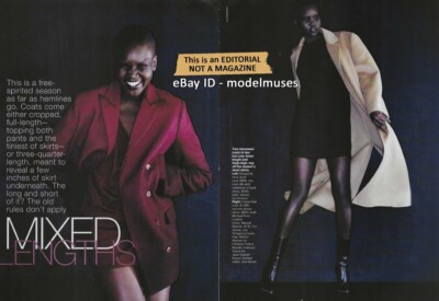 ALEK WEK 6-Page Editorial 'Mixed Lengths' ELLE US Sept 1997 beautiful woman