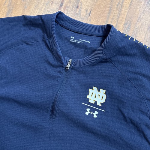 Notre Dame Fighting Irish Polo Shirt Mens 3XL Blue Under Armour Windbreaker NCAA - 第 3/11 張圖片