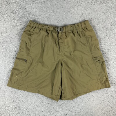 Columbia Shorts Mens 2X Brown Regular-Fit Mid-Rise Cargo 100% Nylon OMNI-Shade