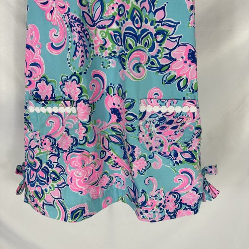Lilly Pulitzer Classic Shift Dress Blue Horizon Jungle Sunrise Size 6 Girls - Picture 3 of 7