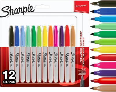 Sharpie Fine Point Permanent Marker - 12 verschiedene Farben Marker Stifte