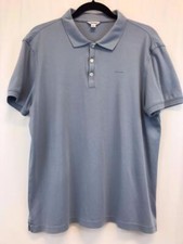 CALVIN KLEIN Men's Blue Cotton Short Sleeve Polo Shirt Sz L