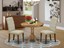 3pc dinette kitchen dining set 36" round table w/ 2 parsons chairs natural wood