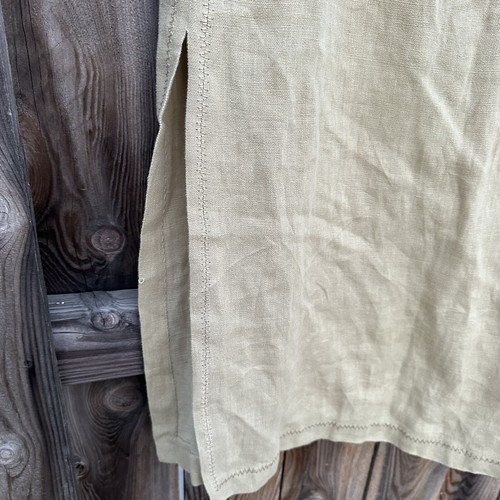 Company Ellen Tracy Linen Tan Maxi Skirt Sz 10 Slit Both Sides - Picture 4 of 9