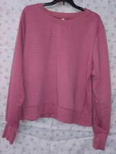 Womens Top RBX Live Life Active XXL Rose Color Zippers at Hemline Good Condition