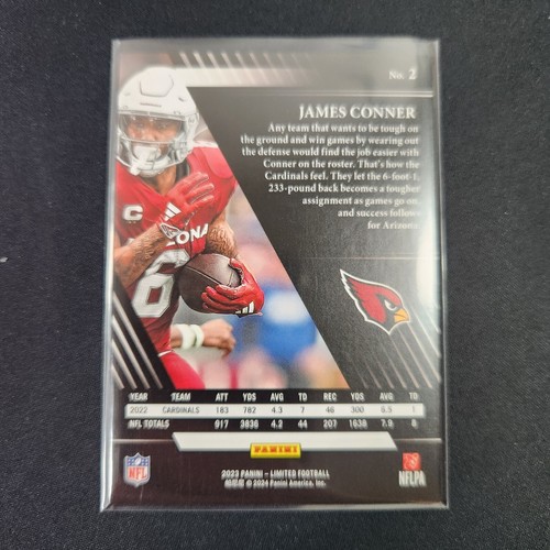 2023 PANINI LIMITED JAMES CONNER /150 #2 ARIZONA CARDINALS L23 - Picture 2 of 2