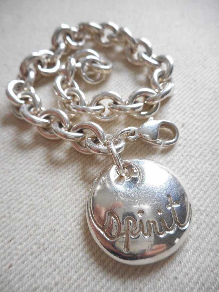 Pulsera de eslabones RLM Studio plata esterlina con dije de espíritu con caja 100102 Foto 2 de 4