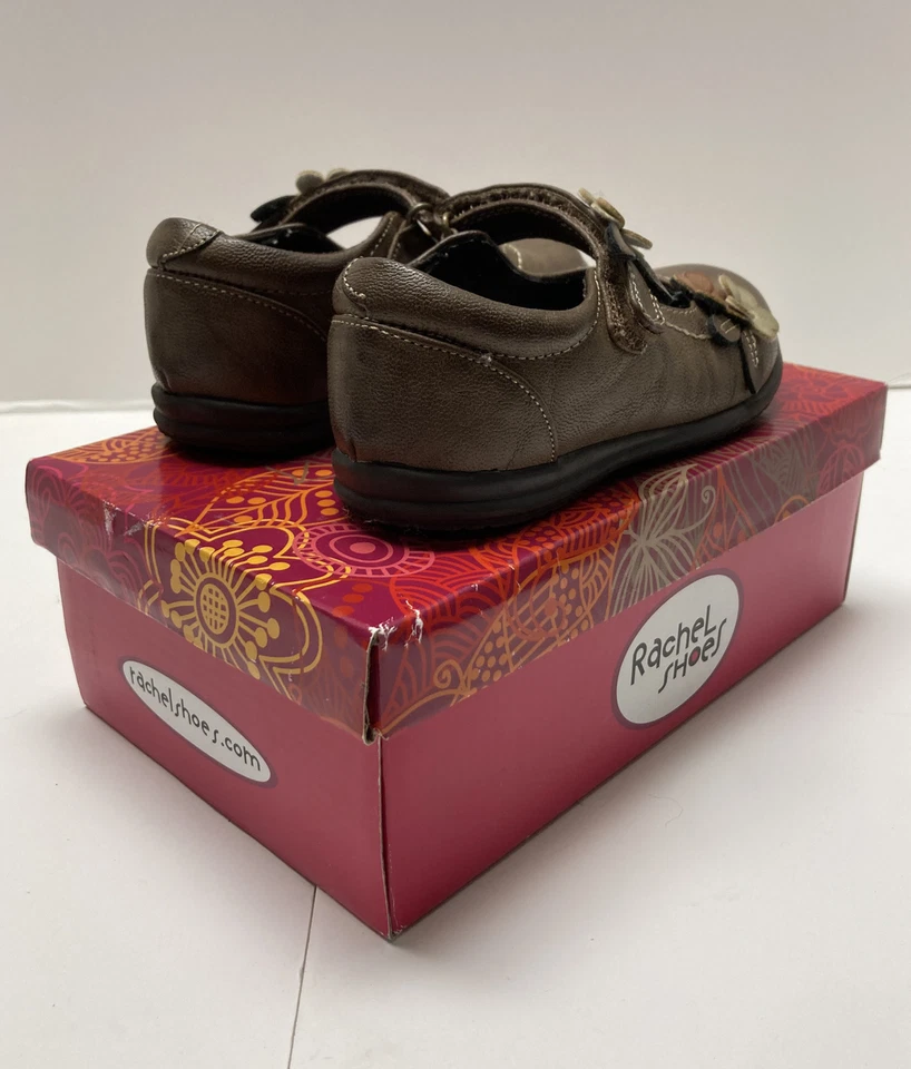 Zapatos Rachel Niña Kiera Tostado/Marrón Multi Cuero Mary Jane Zapatos Talla 9 Usados en Excelente Condición Foto 4 de 4