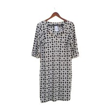 Laundry By Design Dress Mod Chain Print Short Sleeve Split Collar Shirt Sz 10