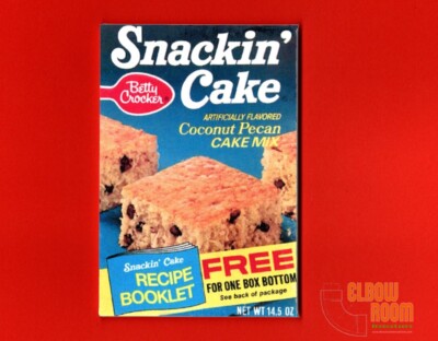 Betty Crocker Snackin' Cake Coconut Pecan vintage box art 2x3'' fridge magnet